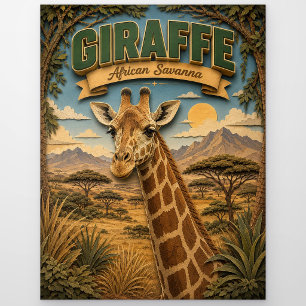 Giraffe Afrikanische Savanne POPCUT Postkarte