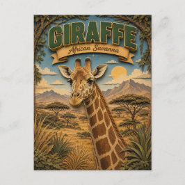 Giraffe Afrikanische Savanne POPCUT Postkarte