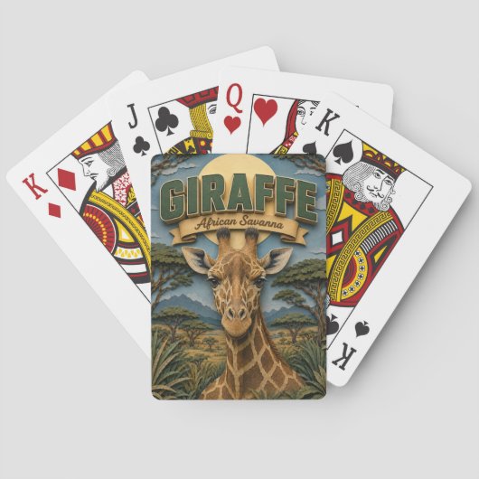 Giraffe Afrikanische Savanne POPCUT Spielkarten (Rückseite)