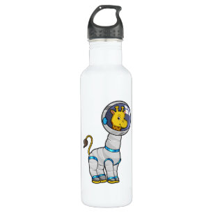 Giraffe als Astronaut in Glass-Sphäre Edelstahlflasche
