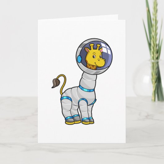 Giraffe als Astronaut in Glass-Sphäre Karte (Vorderseite)