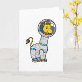 Giraffe als Astronaut in Glass-Sphäre Karte (Gelbe Blume)