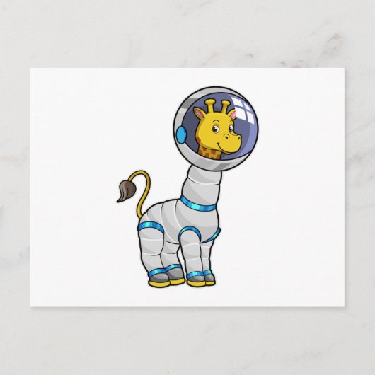 Giraffe als Astronaut in Glass-Sphäre Postkarte (Vorderseite)