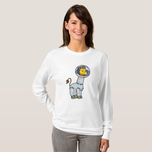 Giraffe als Astronaut in Glass-Sphäre T-Shirt (Vorne ganz)