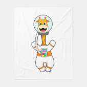Giraffe als Astronaut in Kostüm Fleecedecke (Vorderseite)