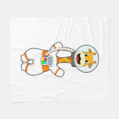 Giraffe als Astronaut in Kostüm Fleecedecke (Vorderseite (Horizontal))