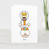 Giraffe als Astronaut in Kostüm Karte (Rückseite)