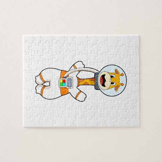 Giraffe als Astronaut in Kostüm Puzzle (Horizontal)