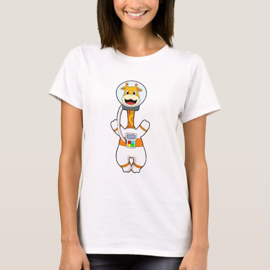 Giraffe als Astronaut in Kostüm T-Shirt (Vorderseite)