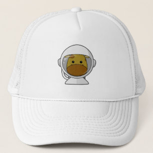 Giraffe als Astronaut mit Helm Truckerkappe