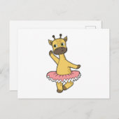 Giraffe als Ballerina im Ballett mit Rock Postkarte (Vorne/Hinten)
