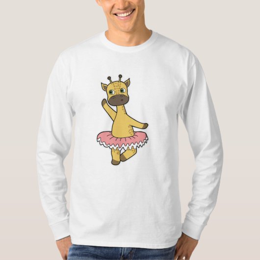 Giraffe als Ballerina im Ballett mit Rock T-Shirt (Vorderseite)