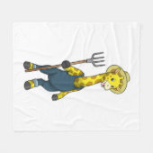 Giraffe als Bauer mit Pitchfork Fleecedecke (Vorderseite (Horizontal))