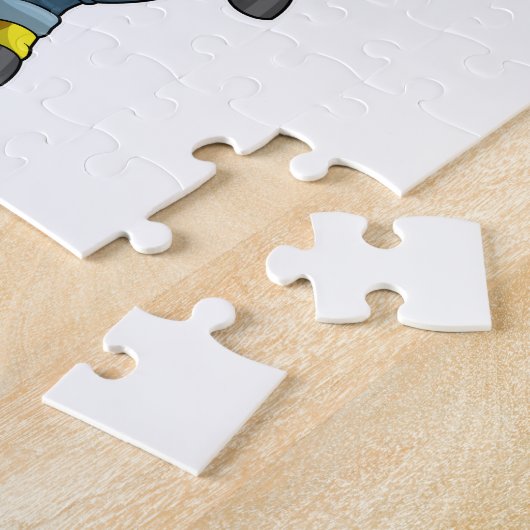 Giraffe als Bauer mit Pitchfork Puzzle (Seite)