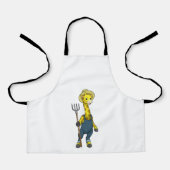 Giraffe als Bauer mit Pitchfork Schürze (Vorderseite)