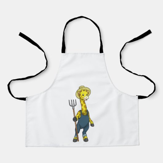 Giraffe als Bauer mit Pitchfork Schürze (Vorderseite)