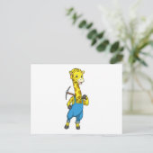 Giraffe als Bergmann mit Spitzhacke Postkarte (Stehend Vorderseite)