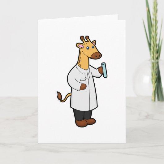Giraffe als Doctor mit Testrohr Karte (Vorderseite)