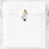 Giraffe als Doctor mit Testrohr Quadratischer Aufkleber (Tasche)