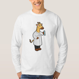 Giraffe als Doctor mit Testrohr T-Shirt