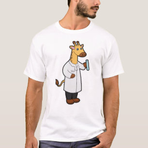 Giraffe als Doctor mit Testrohr T-Shirt