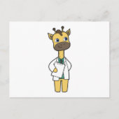 Giraffe als Doktor mit Notepad Postkarte (Vorderseite)