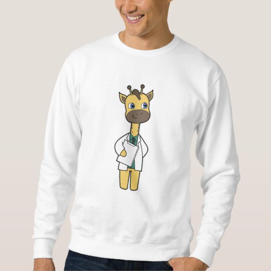 Giraffe als Doktor mit Notepad Sweatshirt (Vorderseite)