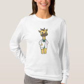 Giraffe als Doktor mit Notepad T-Shirt (Vorderseite)