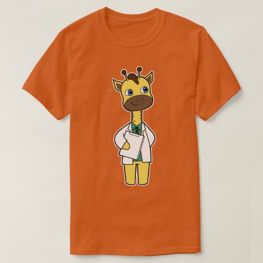 Giraffe als Doktor mit Notepad T-Shirt (Design vorne)