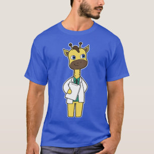 Giraffe als Doktor mit Notepad T-Shirt