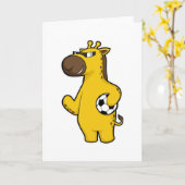 Giraffe als Fußballspieler mit Fußball Karte (Gelbe Blume)