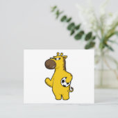 Giraffe als Fußballspieler mit Fußball Postkarte (Stehend Vorderseite)