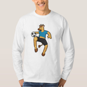 Giraffe als Fußballspieler mit Fußball T-Shirt