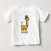 Giraffe als Gentleman mit Hut, Krawatte und Mustac Baby T-shirt (Vorderseite)