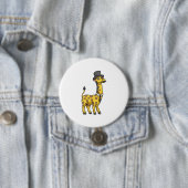 Giraffe als Gentleman mit Hut, Krawatte und Mustac Button (Beispiel)
