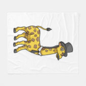Giraffe als Gentleman mit Hut, Krawatte und Mustac Fleecedecke (Vorderseite (Horizontal))