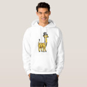 Giraffe als Gentleman mit Hut, Krawatte und Mustac Hoodie (Vorne ganz)