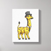 Giraffe als Gentleman mit Hut, Krawatte und Mustac Leinwanddruck (Vorderseite)