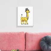 Giraffe als Gentleman mit Hut, Krawatte und Mustac Leinwanddruck (Insitu (Wohnzimmer))