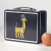 Giraffe als Gentleman mit Hut, Krawatte und Mustac Metall Brotdose (Beispiel)