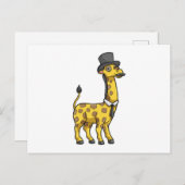 Giraffe als Gentleman mit Hut, Krawatte und Mustac Postkarte (Vorne/Hinten)