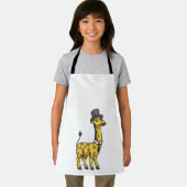 Giraffe als Gentleman mit Hut, Krawatte und Mustac Schürze (Insitu)