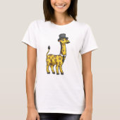 Giraffe als Gentleman mit Hut, Krawatte und Mustac T-Shirt (Vorderseite)