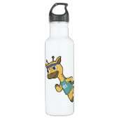 Giraffe als Jogger beim Laufen mit Headband Edelstahlflasche (Vorderseite)