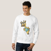 Giraffe als Jogger beim Laufen mit Headband Sweatshirt (Vorne ganz)