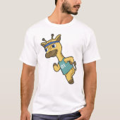 Giraffe als Jogger beim Laufen mit Headband T-Shirt (Vorderseite)