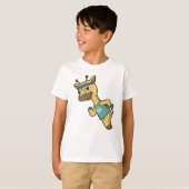 Giraffe als Jogger beim Laufen mit Headband T-Shirt (Vorne ganz)