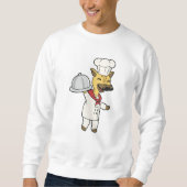 Giraffe als Koch mit Kochen Schürze & Platter Sweatshirt (Vorderseite)