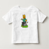 Giraffe als Maler mit Pinsel Kleinkind T-shirt (Vorderseite)