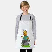 Giraffe als Maler mit Pinsel Schürze (Getragen)